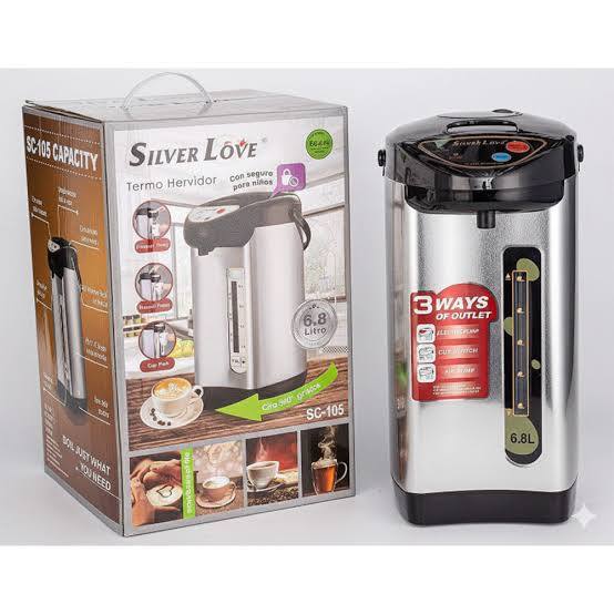Distributeur d'Eau Chaude Électrique Silver Love 6,8 L