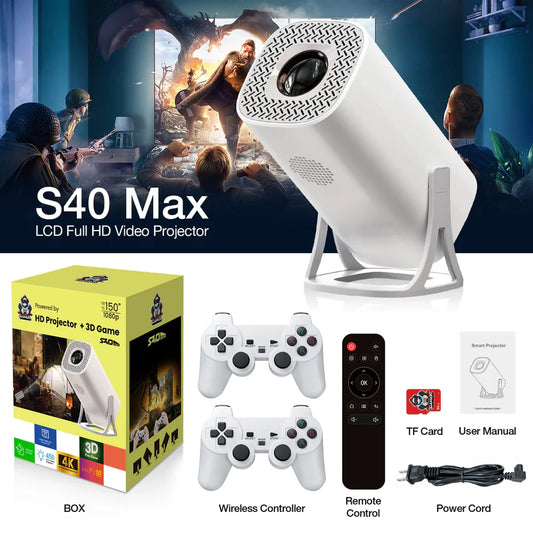 Projecteur Intelligent S40 Max : Votre Cinéma & Salle de Jeux 4K, 3D Ultra-Réaliste.