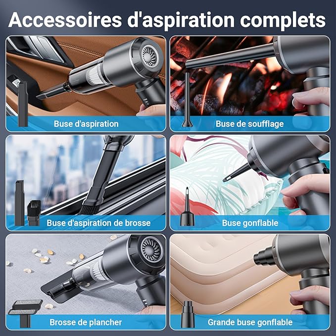 Aspirateur  Ne laissez plus la poussière, le sable et les miettes envahir votre voiture !