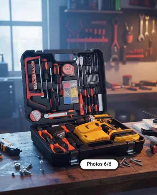 🔧 Perceuse Professionnelle Multifonction – Kit Complet Sans Fil